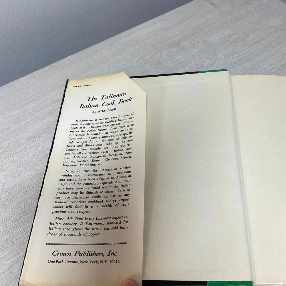 The Talisman Italian Cook Book Ada Boni Vintage Hardcover Crown Publishing 1950